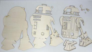 R2D2 Wandbild - parts overview as delivered (DIY-kit)